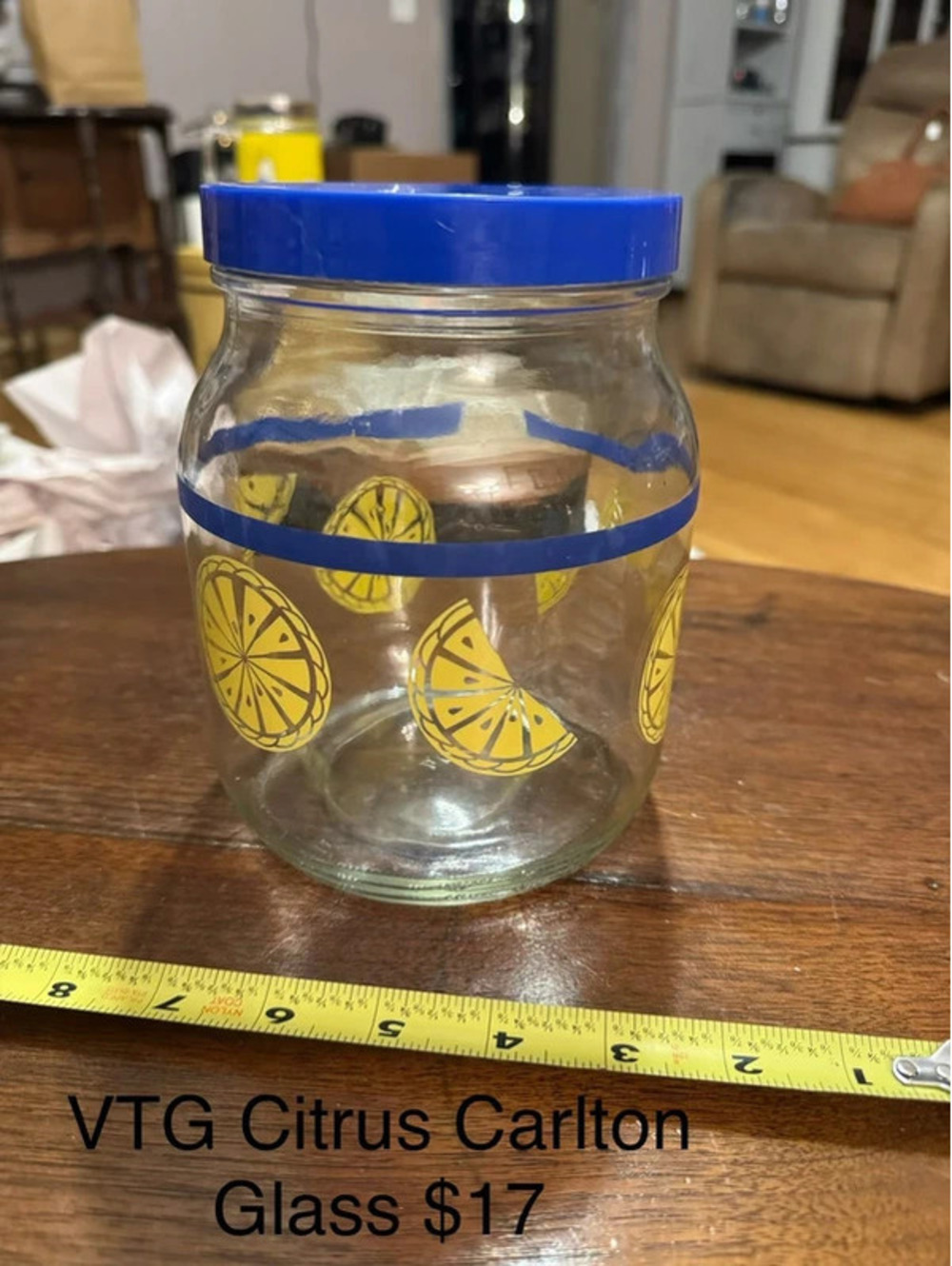 Vintage Citrus Carlton Jar with Lid